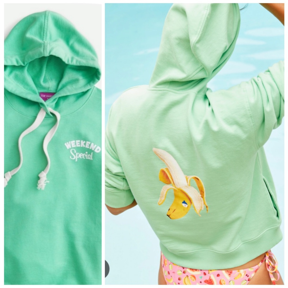 EDIE PARKER X J CREW Mint Green Banana Hoodie